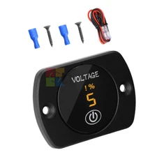 5-48V Car Marine LED Digital Display Voltmeter Voltage Gauge Meter with Touch
