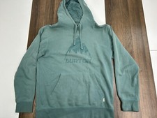 Burton Mens Medium Green Hoodie Sweatshirt Drawstring Snowboarding