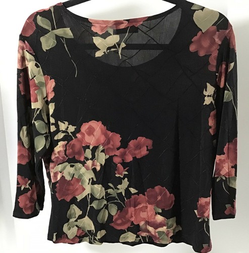 Brittany Black Womens Blouse SUPER ELEGANT Evening Wear Stretch Sheer S/M USA - Picture 6 of 12