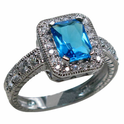 FASHIONABLE 1.5 ROUND CUT BLUE TOPAZ 925 STERLING SILVER RING SIZE 5-10 FASHIONABLE 1.5 ROUND CUT BLUE TOPAZ 925 STERLING SILVER RING SIZE 5-10