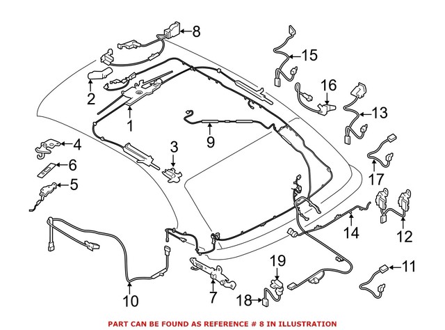 For Bmw Genuine Convertible Top Wiring Harness 54377183321