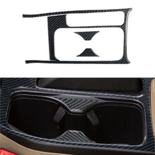 3Pcs For Honda Civic Coupe 2013-2015 Carbon Fiber Water Cup Holder Cover Trim