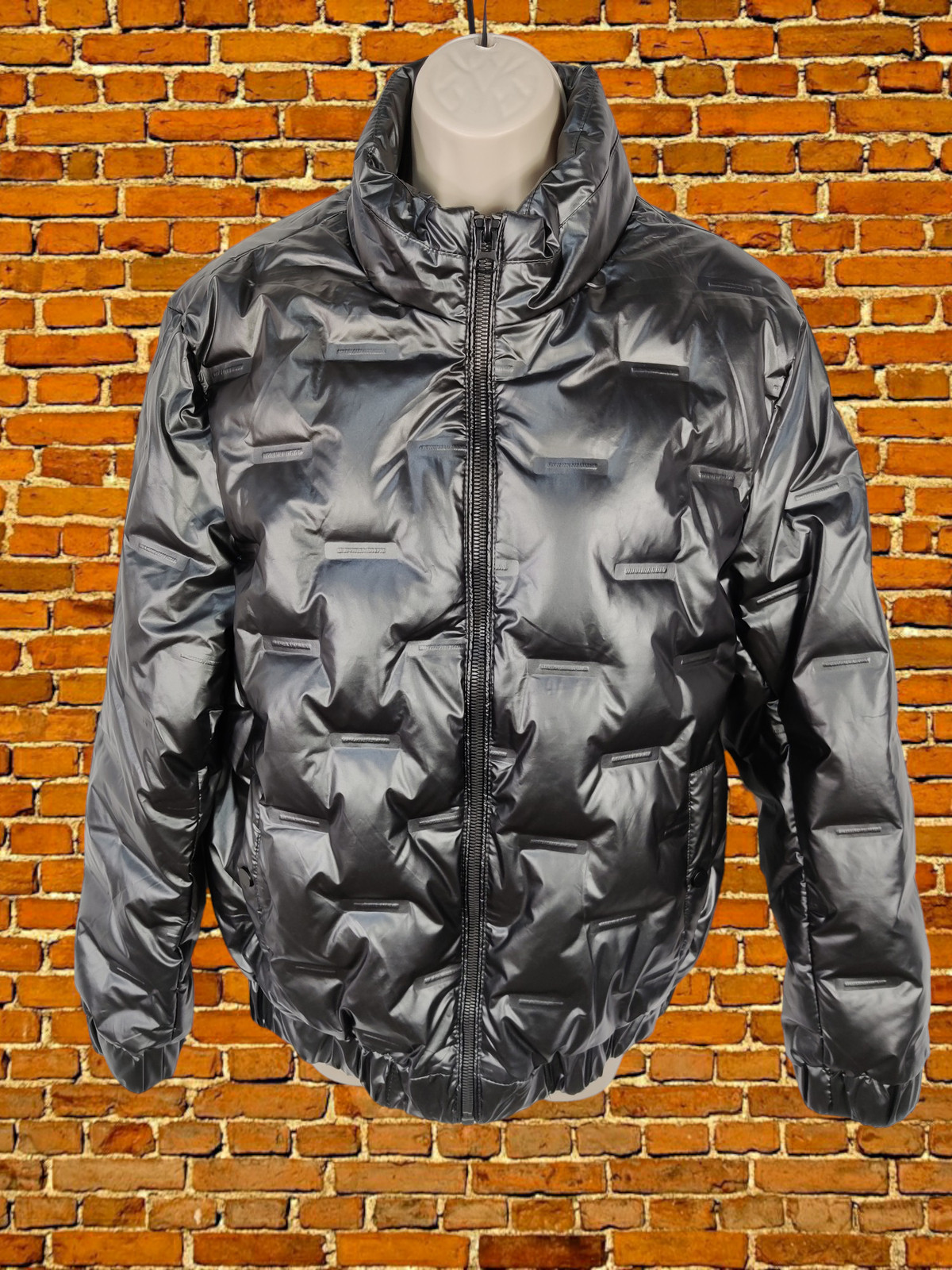 WOMENS LEE COOPER SIZE UK MEDIUM GREY METALLIC HIGH NECK BOMBER