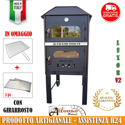 FORNO A LEGNA LUXOR V2 CON GIRARROSTO 78 X 100 cm, VENTILATO, ALFONSO FORNI  | eBay