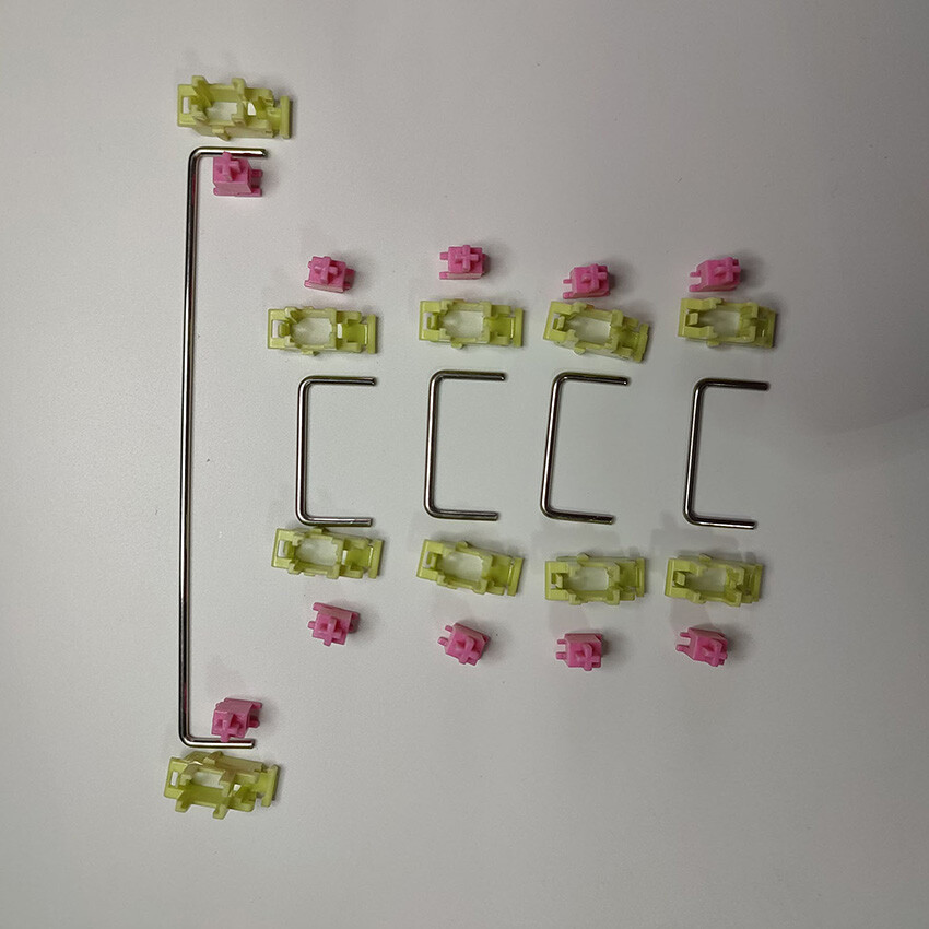 Golden Pink Mechanical Keyboard with Satellite Shaft Design-image