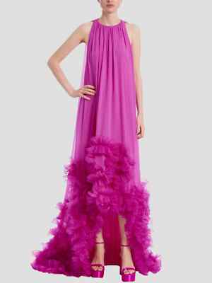 chiffon high low dress Vintage High Low White Chiffon Wedding Dresses P1018  PreppyDress