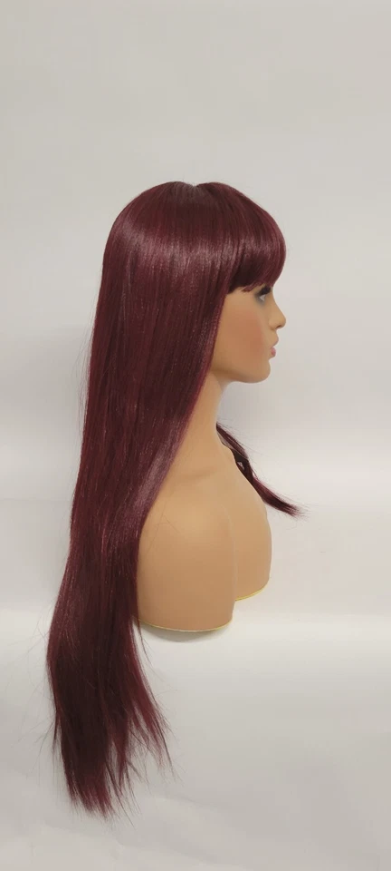 25" PELUCA FLEQUILLO RECTO LARGO SEDOSO VINO DIARIO PREMIUM SINTÉTICO BOBBI BOSS #M159 Foto 3 de 4