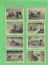 #D302. EIGHT(8) MOTOR CYCLE SPEEDWAY  CARDS FROM 1929 TRIUMPH MAGAZINE
