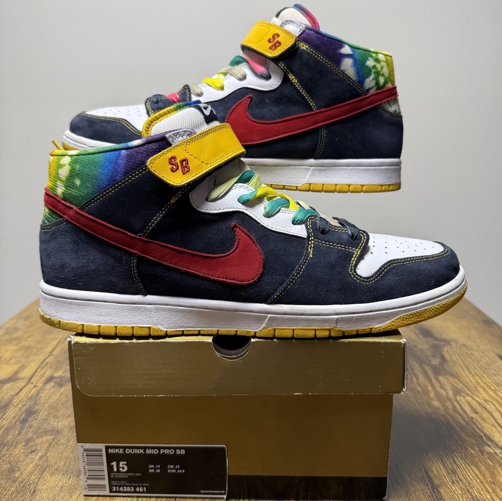 Size 15 - Nike Dunk Pro SB Mid Tie Dye [314383-461]  RARE 2008