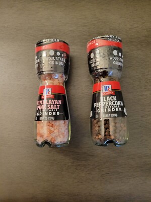 Mccormic Pink Himalayan Salt & Black Pepper Adjustable Grinder Set, Sealed