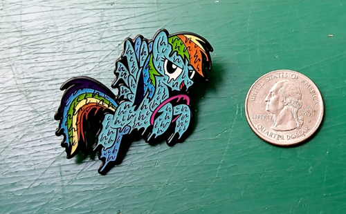 Spilla cappello bavero smalto gocciolante Rainbow Dash