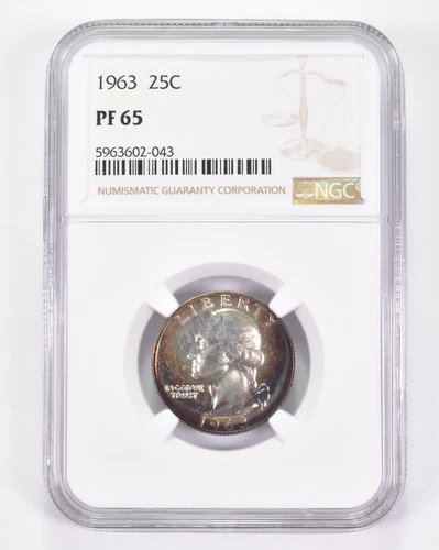 PF65 1963 Washington Quarter - Graded NGC Toned! *8936
