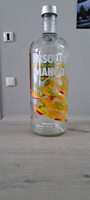 Absolut Vodka  Mango | 1000ml | leer | SAMMLUNGSAUFLÖSUNG Deko Basteln Sammeln