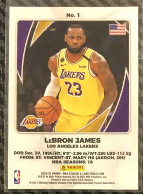 2020-21 Panini NBA Sticker & Card Collection LeBron James Blue #d