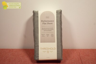 Threshold 400 Thread Count Performance Flat Sheet Classic Gray, Full*