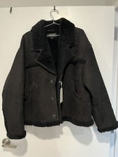 Women’s Buck Mason Black Shearling Ranch Jacket, Size Xl, Nwt