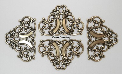 #4005 ANTIQUED GOLD CELTIC OPEN FILIGREE/FLOURISH - 2 Pcs