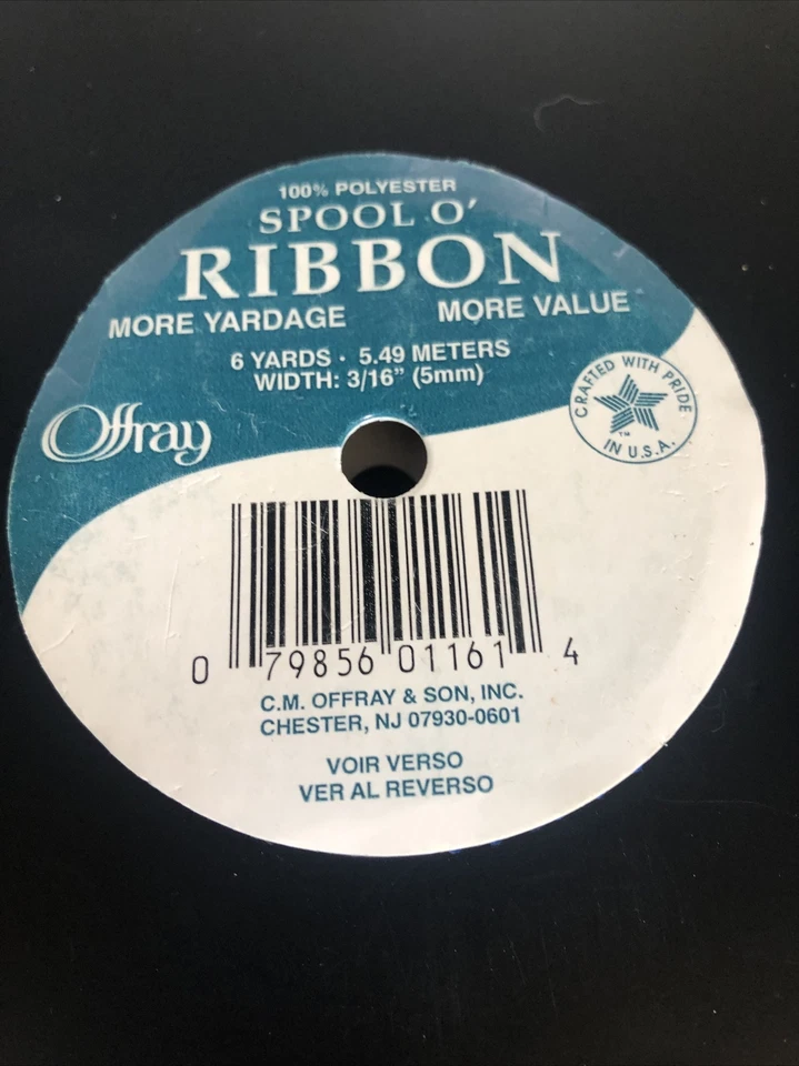 Offray Spool O’ Ribbon aqua and teal lot of 3 Polyester Satin see Description - Image 2 of 4