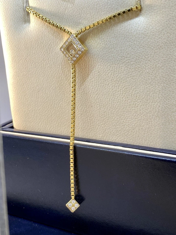Chopard Feliz Diamantes Oro Amarillo Diamante Colgante/Collar 81/4667-20 Nuevo - Imagen 3 de 4