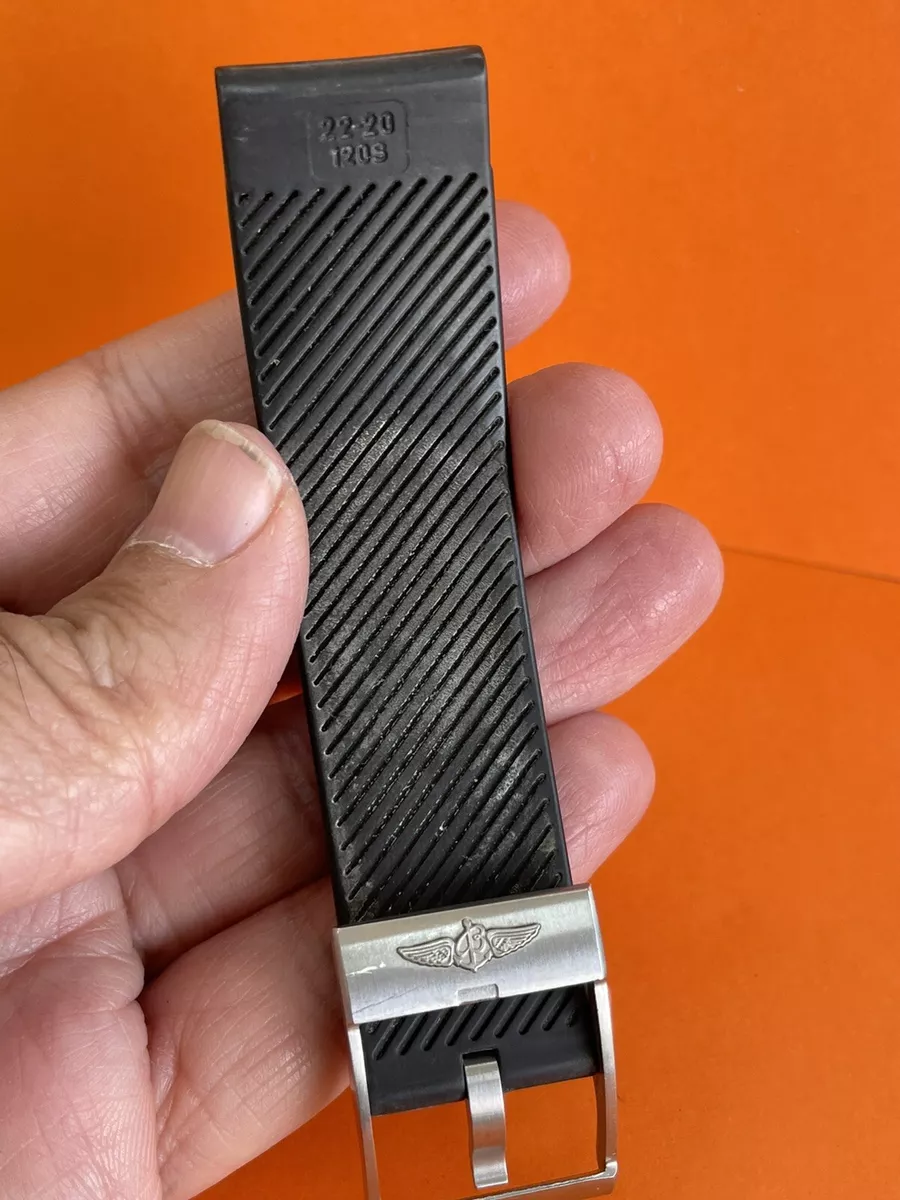 Breitling rubber strap top 22mm black authentic