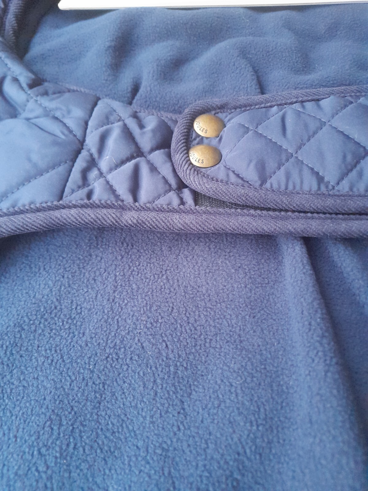 Joules Designer Quilted Fleece Lined Dog Coat Newdale Diamond navy blue