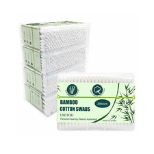 1000Pcs Bamboo Cotton Swabs Double round Cotton Buds with Wooden 5 Pack of 200 