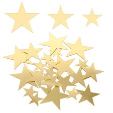 40 Pcs Star Wall Decals, Self Adhesive Gold Star Stickers with 3 Different Si...