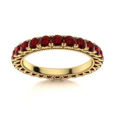 Natural Garnet 925 Sterling Silver Handmade Eternity Statement Ring