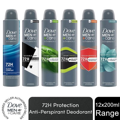 Dove Anti-Transpirant Men+Care Advanced 72H Protection Deodorant 200ml, 12er Pack