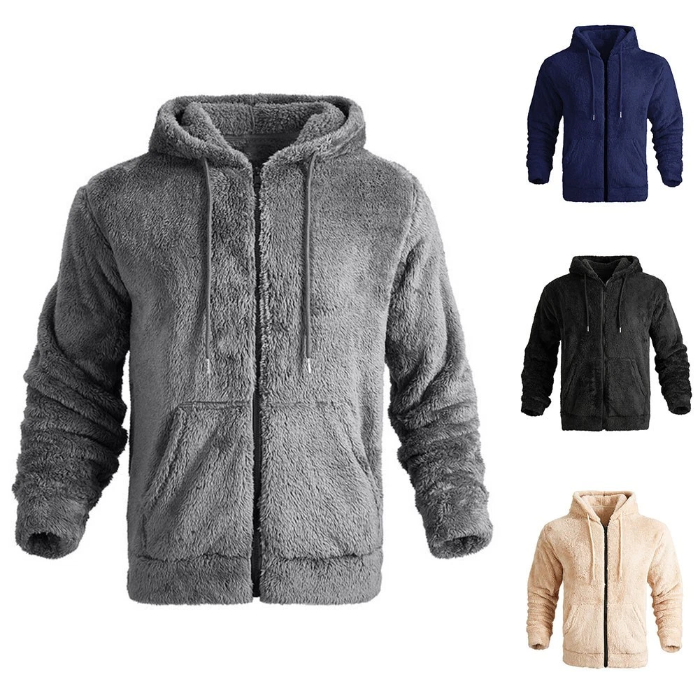 SACAI Giacca pile fantasia tinta unita uomo felpa cappotto invernale manica lunga tasche design