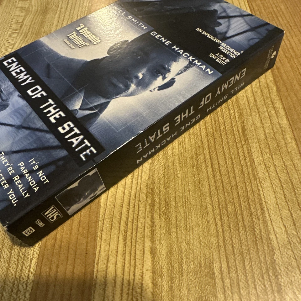 Enemy of the State (VHS, 2002) Will Smith Gene Hackman- BLOCKBUSTER TAPE - Image 3 of 4