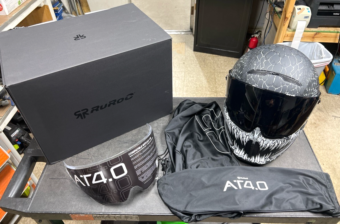 RUROC ATLAS 4.0 CARBON FIBER MOTORCYCLE HELMET - JORMUNGANDR- L/XL