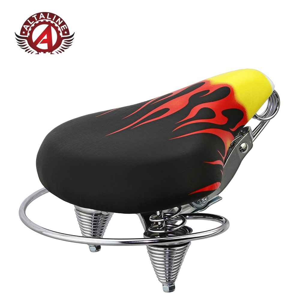 Saddle, Web Steel Spring Bicycle Seat In Multiple Colors.