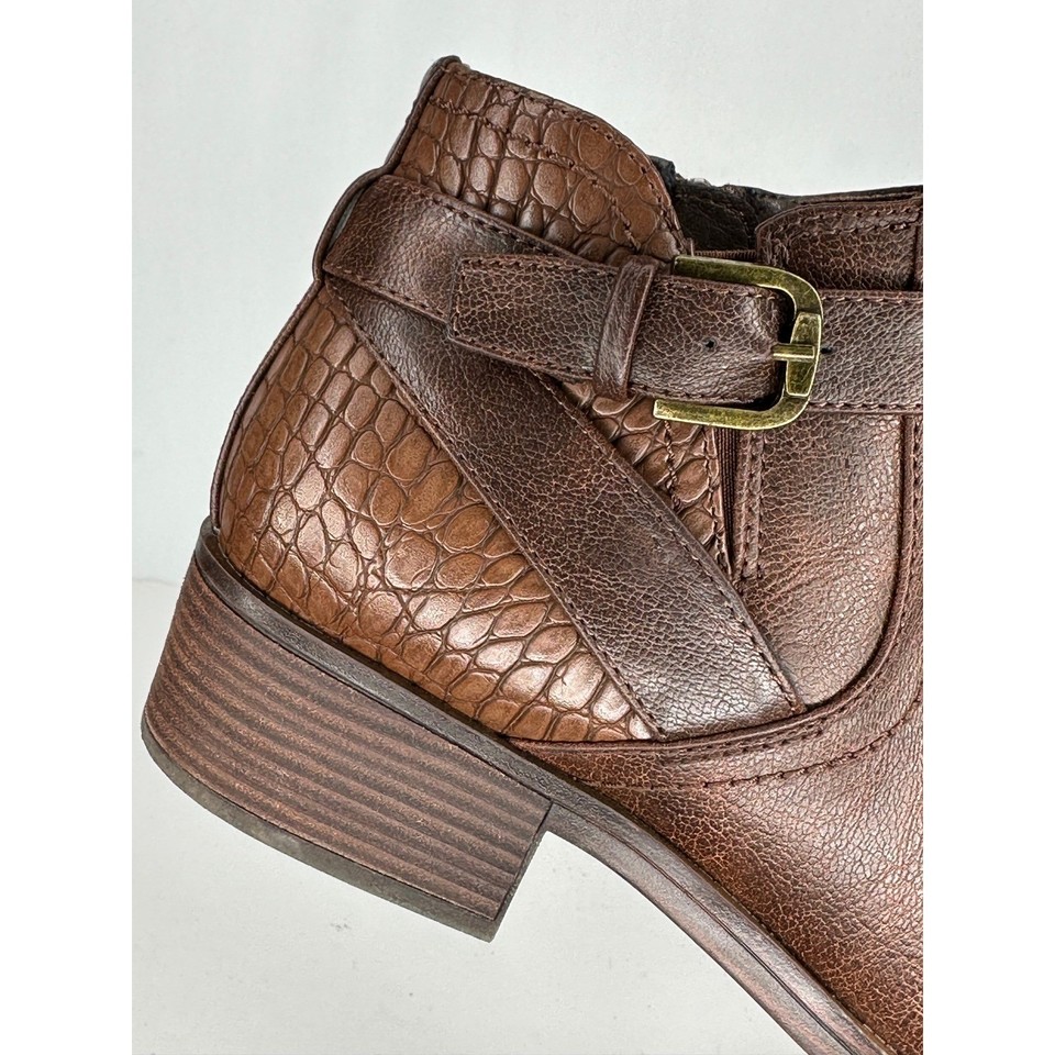 Baretraps Maci Brown Croc Embossed Ankle Boots BTF20-10871-001-196 ...
