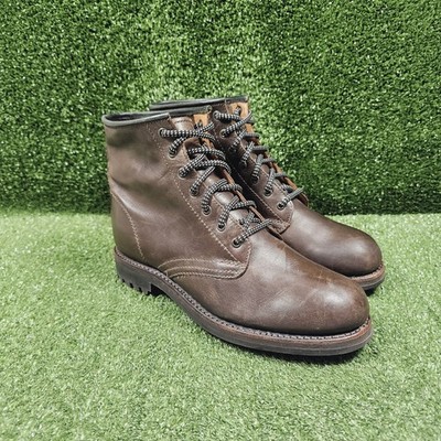 Grenson Brown Leather Plain Toe Goodyear Welt Ankle Lace Up Boots Mens UK 8 US 9