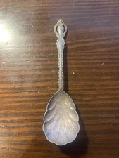 Vintage Ornate Deep Silver International Decorative Serving Spoon