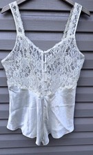 Vtg Victoria's Secret Gold Label Ivory Bodysuit Satin Teddy Lace Bridal M