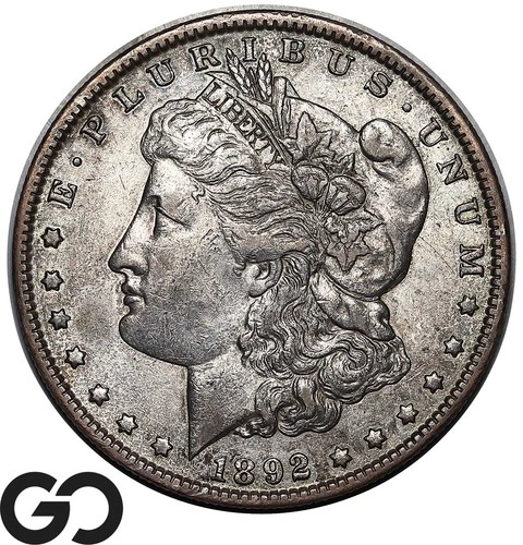 1892-O Morgan Silver Dollar Coin, Choice AU Better Date