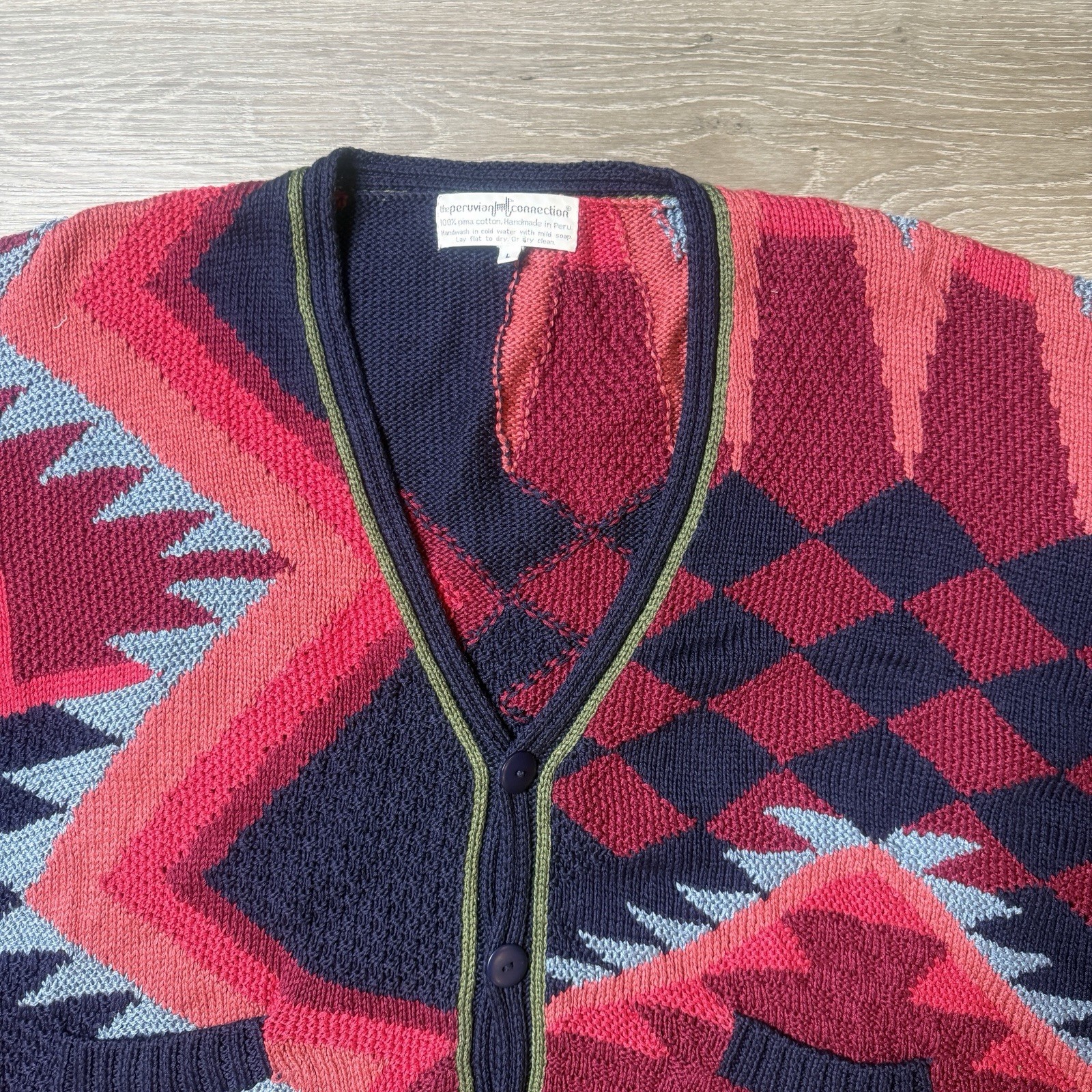 Peruvian Connection Sweater Large Multicolor Art … - image 3