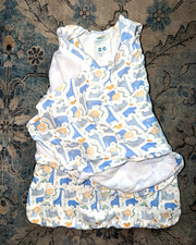 HALO SleepSack Swaddle Newborn Cotton Safari Jungle Print White Blue Gray