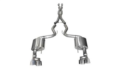 Corsa Xtreme 3'' Exhaust 4'' Tips Fits 18-23 Mustang GT Coupe w/o Active Exhaust