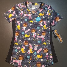 Cherokee Scrubs Disney Doc McStuffins Tooniforms Womens V Neck Top TF780 XXS
