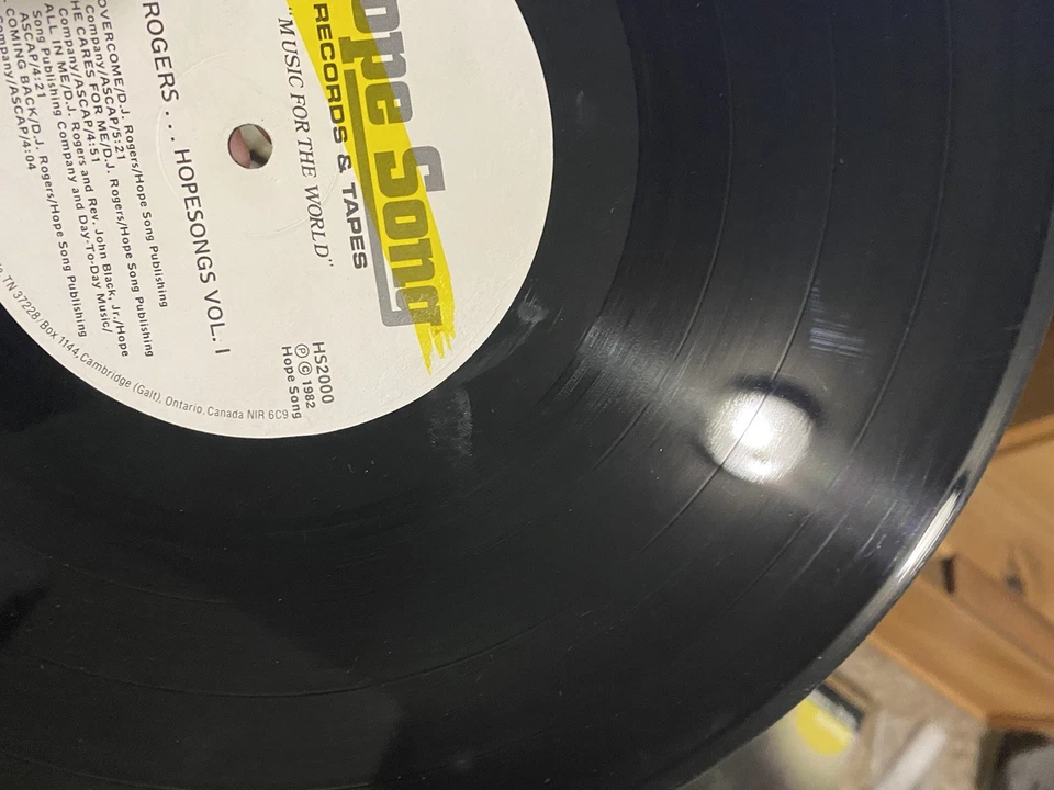 Rare - D.J. Rogers - Hope Songs Vol. 1 - 1982 Hope Song HS-2000 LP Vinyl Record - Image 4 of 4