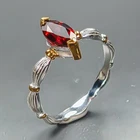 Handmade Natural Garnet Ring 925 Sterling Silver Size 7 /R474137