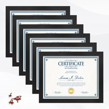 8.5x11 Picture Frame set of 6, Multi Certificate 8.5 by 11 Picture Frames Bul...