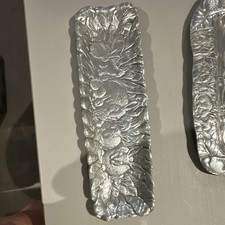 Arthur Court Aluminum Tray Rabbit Design 1990 Collectible Metalware