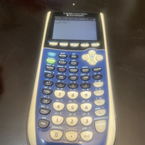 Texas Instruments TI-84 Plus C Silver Edition Blue Graphing Calculator ...