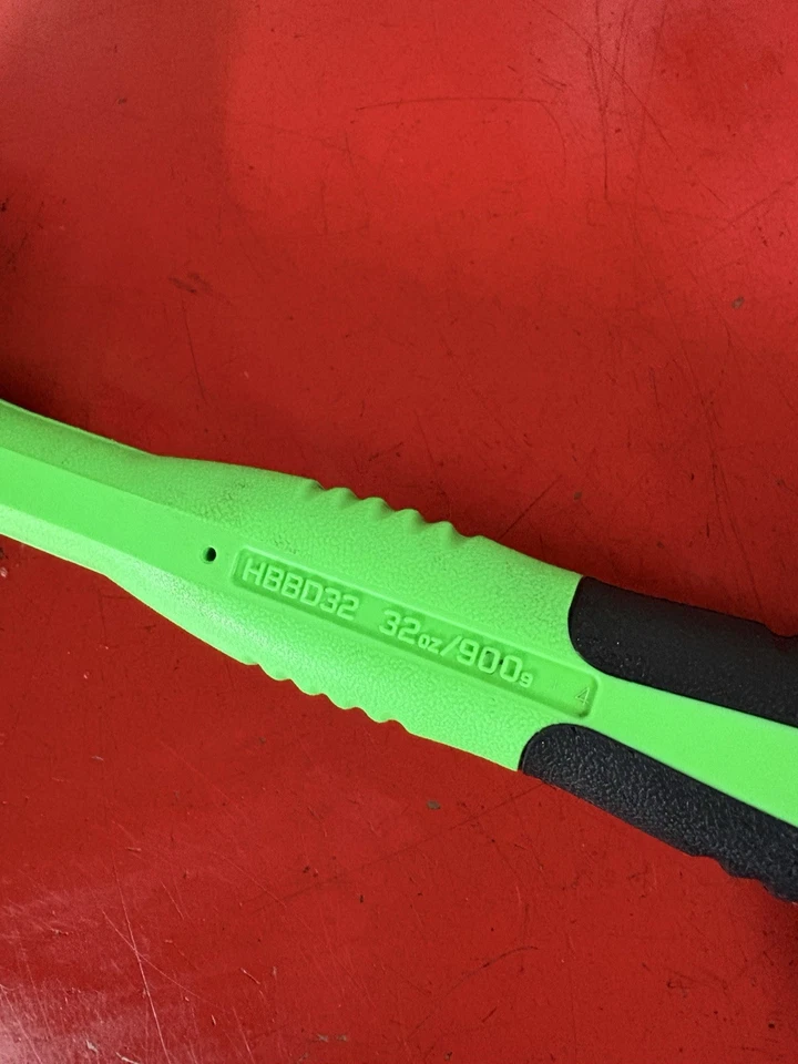 Snap-On 32 oz Ball Peen agarre suave cómodo martillo soplado muerto verde HBBD32 Foto 4 de 4