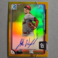 2015 Bowman Draft Chrome Pick Gold Refractor SP #d/50 Jake Woodford 1st RC Auto