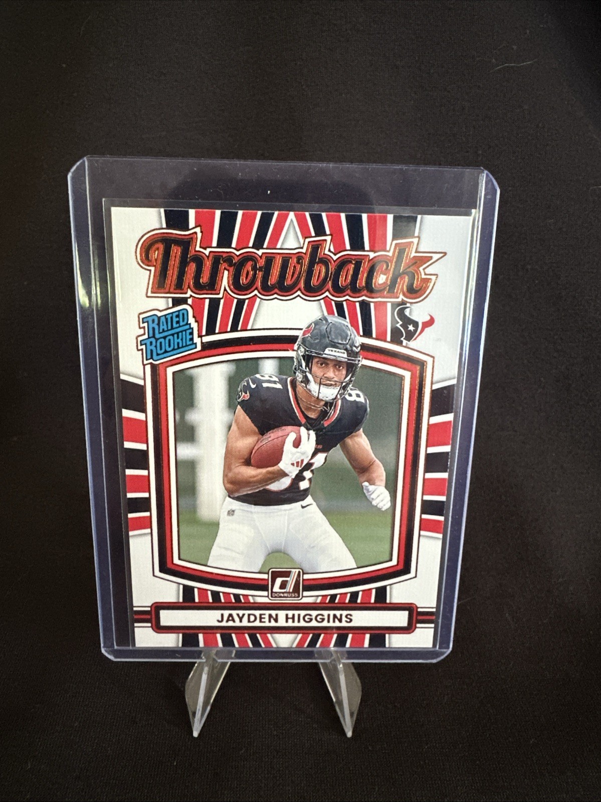 2025 Panini Donruss Jayden Higgins Throwback Rated Rookie Houston Texans